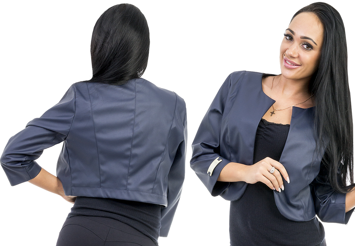 B007 Navy eco bőr boleró