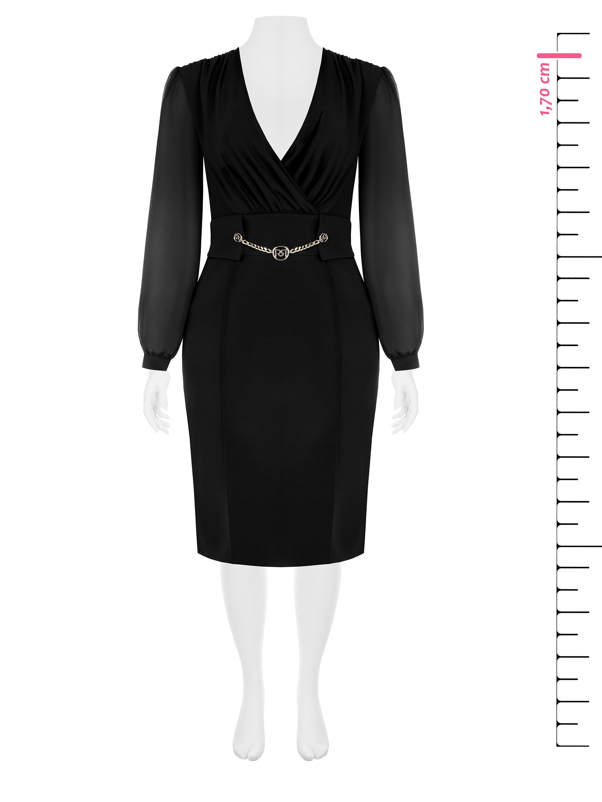 R354 Rinascimento fekete elegáns ruha - Image 3