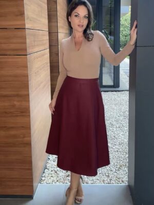 Sz012 Burgundi szoknya