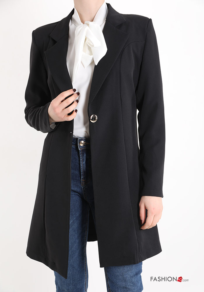 KA037 Fekete tavaszi kabát