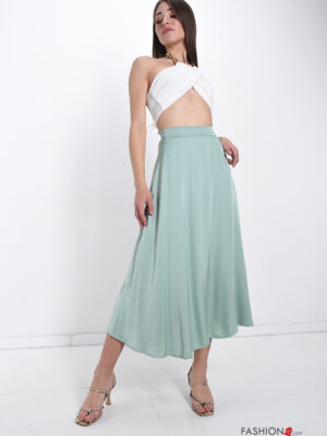 Sz059 Ezüstös kék szatén szoknya