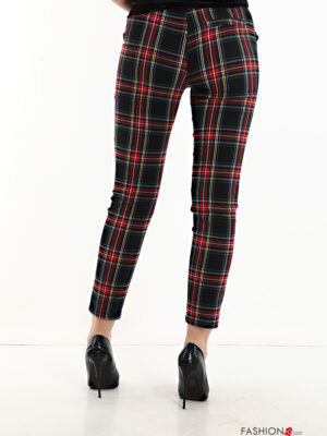 N092 Fekete kockás svéd zsebes nadrág
