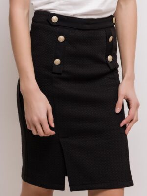 Sz023 Fekete 6 aranygombos szoknya