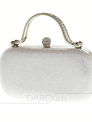 T48  Ezüst strassz díszköves alkalmi  táska
