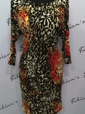 R159 Állatmintás nyitott vállú ruha