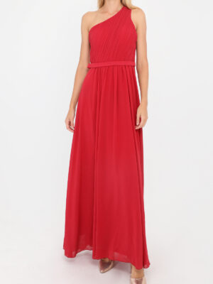 R135 Piros csipkebetétes  ruha