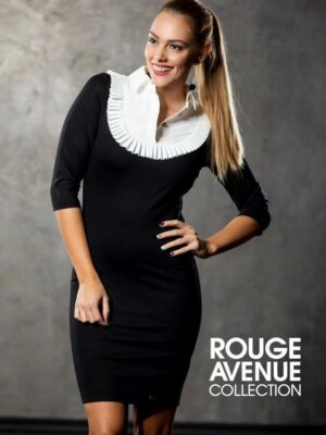 R111 Fekete- fehér hosszú ujjú ruha