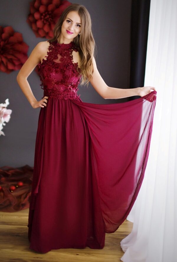 R310 Burgundi maxi ruha - Image 3