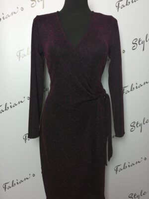 R338 Fekete pink rulex átlapolt ruha