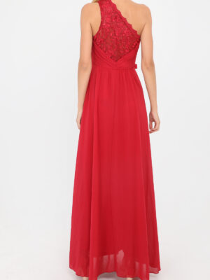 R154 Piros háton csipkés maxi ruha
