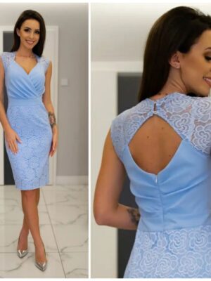 R351 Világoskék csipkés ruha