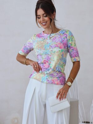 F073 Duna virágmintás blúz